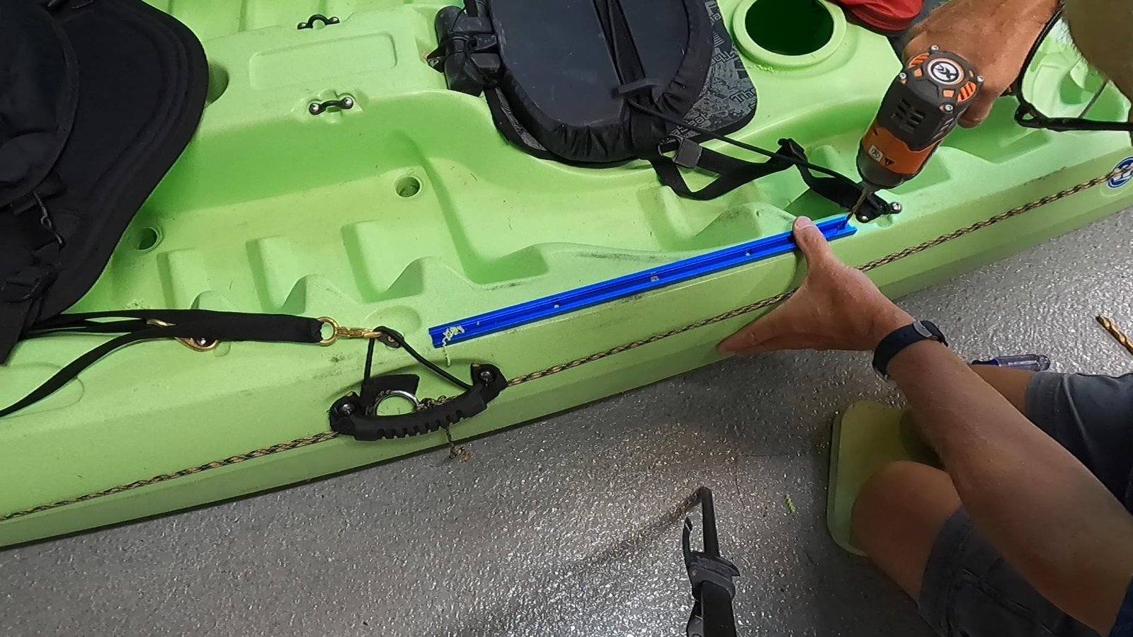 Fishing Kayak Setup - Step 9 - DIY Kayak Gear Track - CatchGuide