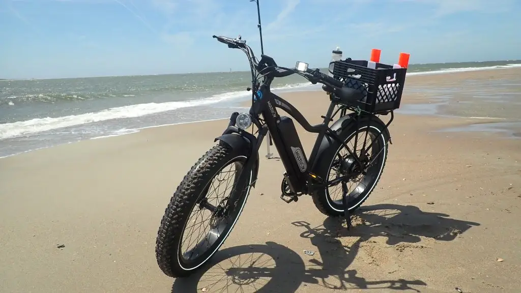 Angled ebike on beach