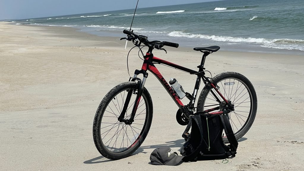 Fort Fisher bike on beach