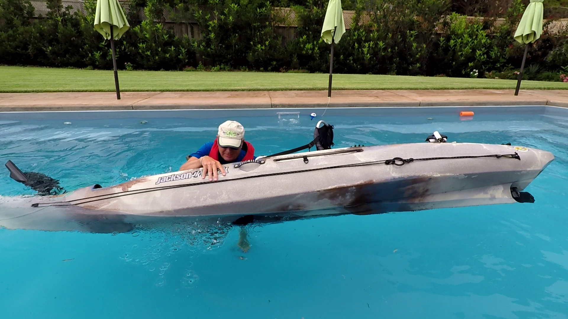 Kayak in pool